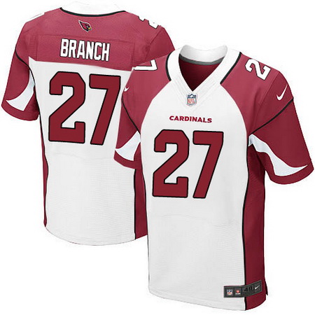 Men's Arizona Cardinals #27 Tyvon Branch White Road Nike Elite Jersey