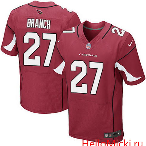 Men's Arizona Cardinals #27 Tyvon Branch Red Nike Elite Jersey