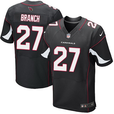 Men's Arizona Cardinals #27 Tyvon Branch Black Nike Elite Jersey