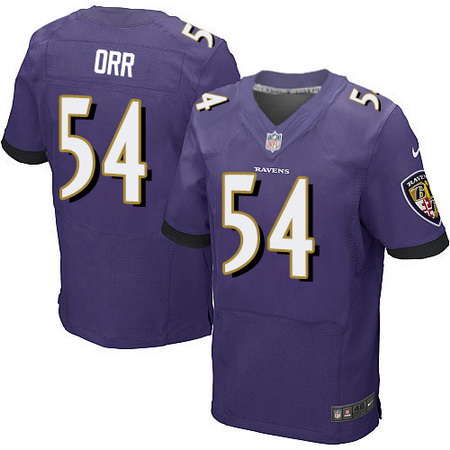 Men's Baltimore Ravens #54 Zach Orr Purple Team Color Stitched Nike Elite Jersey