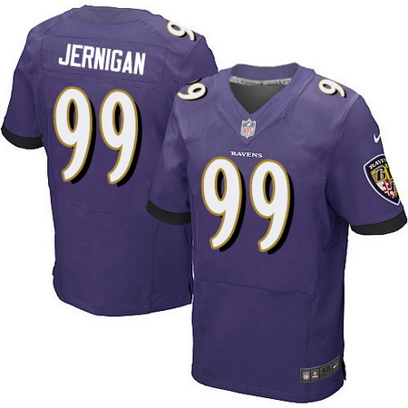 Men's Baltimore Ravens #99 Timmy Jernigan Purple Team Color Stitched Nike Elite Jersey