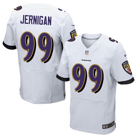 Men's Baltimore Ravens #99 Timmy Jernigan White Road Nike Elite Jersey