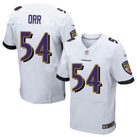 Men's Baltimore Ravens #54 Zach Orr White Road Nike Elite Jersey