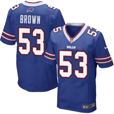 Men's Buffalo Bills #53 Zach Brown Royal Blue Team Color Nike Elite Jersey