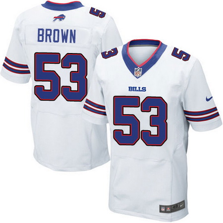 Men's Buffalo Bills #53 Zach Brown White Road Nike Elite Jersey