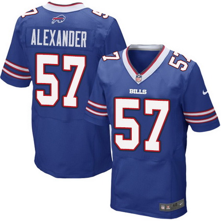 Men's Buffalo Bills #57 Lorenzo Alexander Royal Blue Team Color Nike Elite Jersey