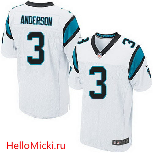 Men's Carolina Panthers #3 Derek Anderson White Road Nike Elite Jersey