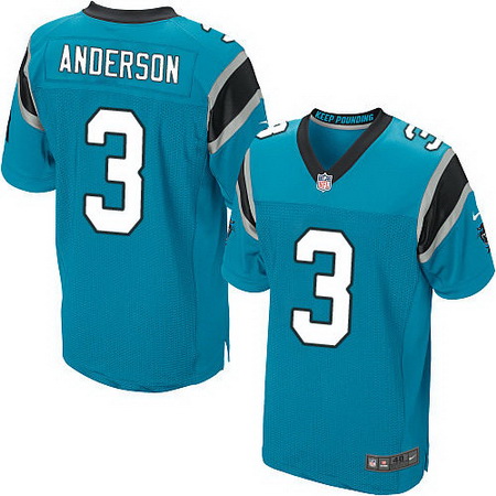 Men's Carolina Panthers #3 Derek Anderson Light Blue Alternate  Nike Elite Jersey
