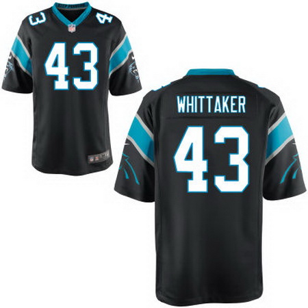 Men's Carolina Panthers #43 Fozzy Whittaker Black Team Color Nike Elite Jersey