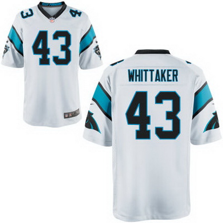 Men's Carolina Panthers #43 Fozzy Whittaker White Road Nike Elite Jersey