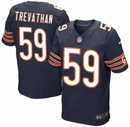 Men's Chicago Bears #59 Danny Trevathan Navy Blue Team Color  Nike Elite Jersey