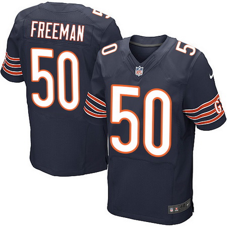 Men's Chicago Bears #50 Jerrell Freeman Navy Blue Team Color Nike Elite Jersey