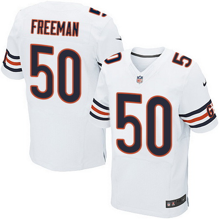 Men's Chicago Bears #50 Jerrell Freeman White Road Nike Elite Jersey