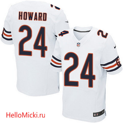 Men's Chicago Bears #24 Jordan Howard White Road Nike Elite Jersey