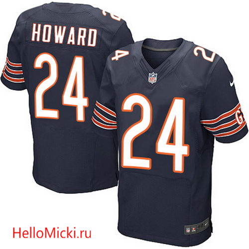 Men's Chicago Bears #24 Jordan Howard Navy Blue Team Color  Nike Elite Jersey