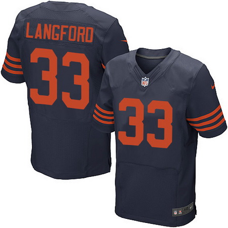 Men's Chicago Bears #33 Jeremy Langford Blue/Orange Alternate Nike Elite Jersey