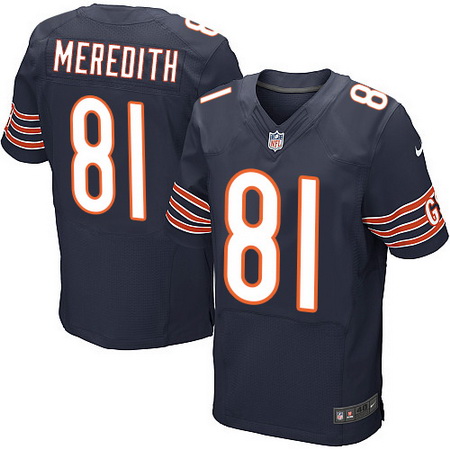 Men's Chicago Bears #81 Cameron Meredith Navy Blue Team Color Nike Elite Jersey