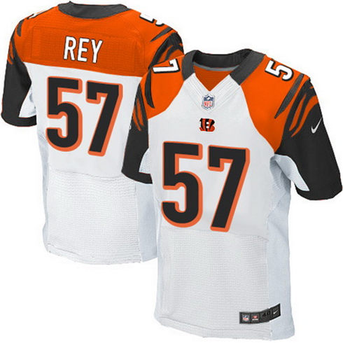 Men's Cincinnati Bengals #57 Vincent Rey White Road Nike Elite Jersey