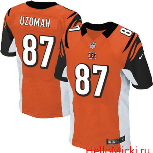 Men's Cincinnati Bengals #87 C.J. Uzomah Orange Alternate Nike Elite Jersey