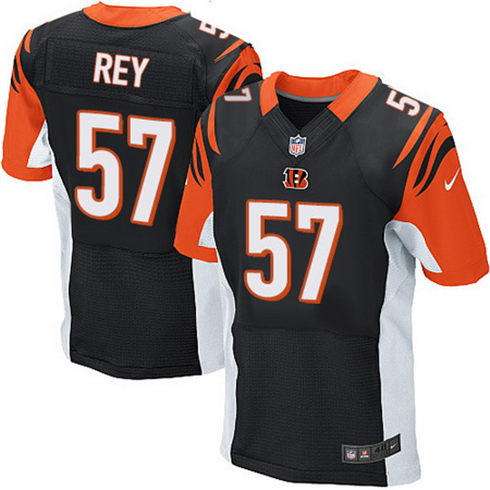 Men's Cincinnati Bengals #57 Vincent Rey Black Team Color Nike Elite Jersey