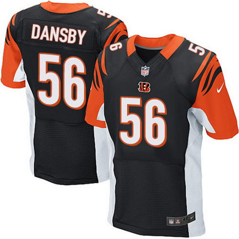 Men's Cincinnati Bengals #56 Karlos Dansby Black Team Color Nike Elite Jersey