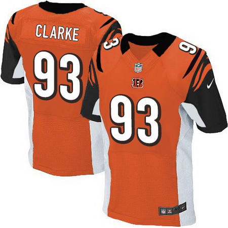 Men's Cincinnati Bengals #93 Will Clarke Orange Alternate Nike Elite Jersey