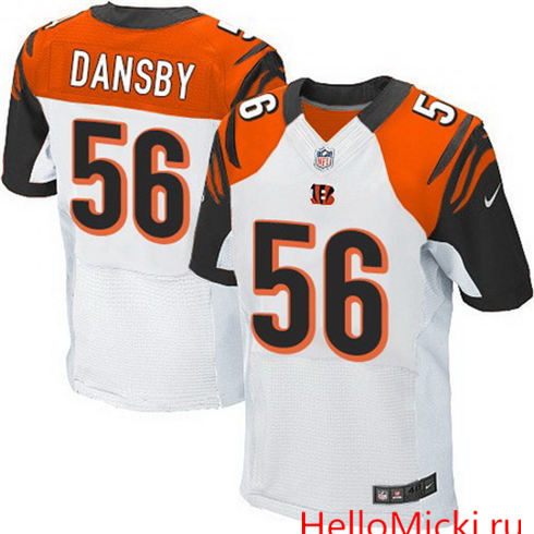 Men's Cincinnati Bengals #56 Karlos Dansby White Road Nike Elite Jersey