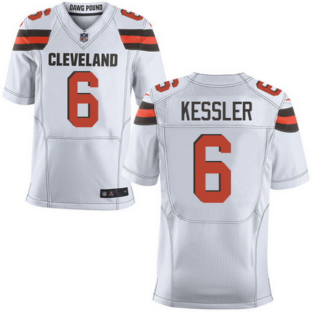 Men's Cleveland Browns #6 Cody Kessler White Road Nike Elite Jersey