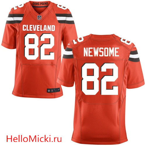 Men's Cleveland Browns Retired Player #82 Ozzie Newsome Orange Alternate Nike Elite Jersey