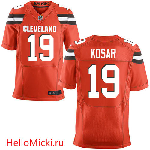 Men's Cleveland Browns Retired Player #19 Bernie Kosar Orange Alternate Nike Elite Jersey