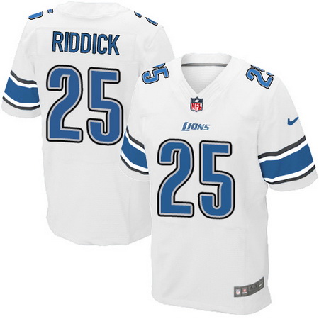 Men's Detroit Lions #25 Theo Riddick White Road Nike Elite Jersey