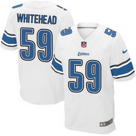 Men's Detroit Lions #59 Tahir Whitehead White Road Nike Elite Jersey