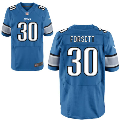 Men's Detroit Lions #30 Justin Forsett Light Blue Team Color Nike Elite Jersey