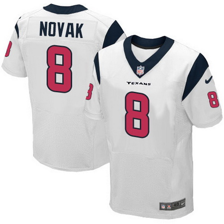 Men's Houston Texans #8 Nick Novak White Road Nike Elite Jersey