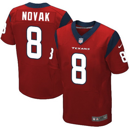 Men's Houston Texans #8 Nick Novak Red Alternate Nike Elite Jersey