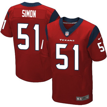 Men's Houston Texans #51 John Simon Red Alternate Nike Elite Jersey