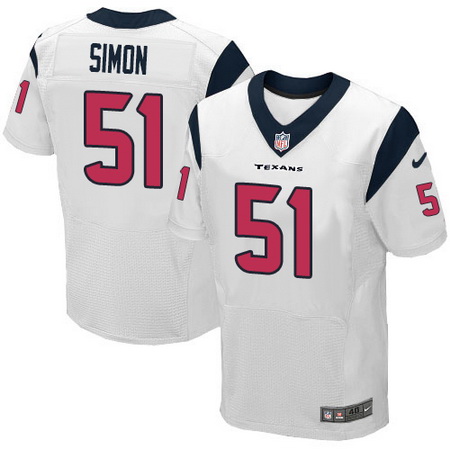 Men's Houston Texans #51 John Simon White Road Nike Elite Jersey