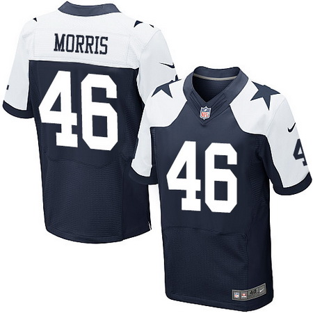 Men's Dallas Cowboys #46 Alfred Morris Navy Blue Thanksgiving Alternate Nike Elite Jersey