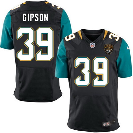 Men's Jacksonville Jaguars #39 Tashaun Gipson Black Alternate Nike Elite Jersey