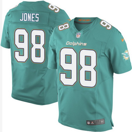 Men's Miami Dolphins #98 Jason Jones Green Team Color Nike Elite Jersey