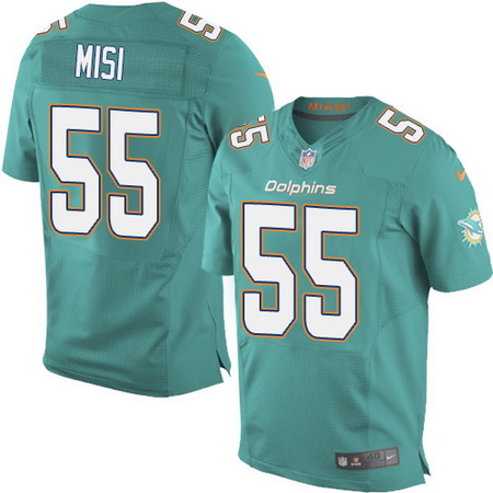 Men's Miami Dolphins #55 Koa Misi Green Team Color Nike Elite Jersey