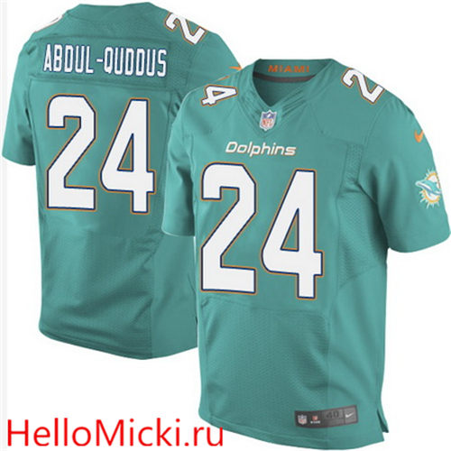 Men's Miami Dolphins #24 Isa Abdul-Quddus Green Team Color Nike Elite Jersey