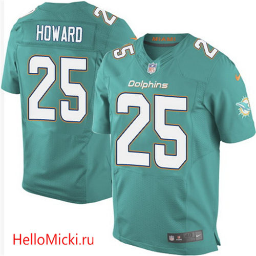 Men's Miami Dolphins #25 Xavien Howard Green Team Color Nike Elite Jersey