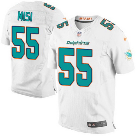 Men's Miami Dolphins #55 Koa Misi White Road Nike Elite Jersey