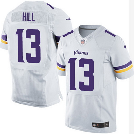 Men's Minnesota Vikings #13 Shaun Hill White Road Nike Elite Jersey