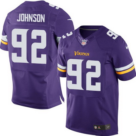 Men's Minnesota Vikings #92 Tom Johnson Purple Team Color Nike Elite Jersey