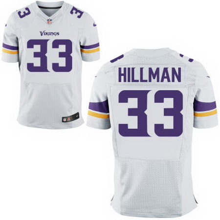 Men's Minnesota Vikings #33 Ronnie Hillman White Road Nike Elite Jersey