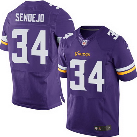 Men's Minnesota Vikings #34 Andrew Sendejo Purple Team Color Nike Elite Jersey