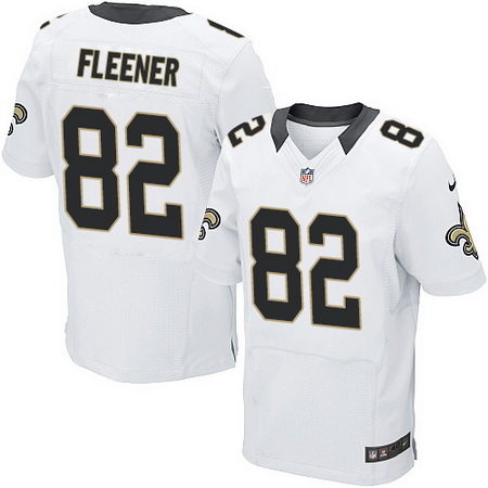 Men's New Orleans Saints #82 Coby Fleener White Road Nike Elite Jersey