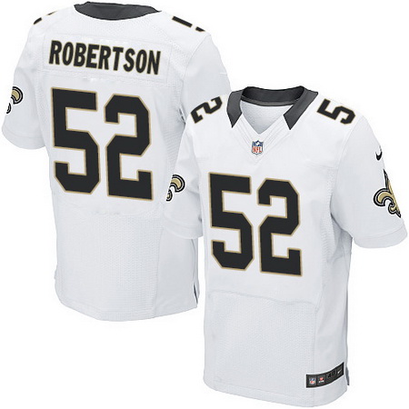 Men's New Orleans Saints #52 Craig Robertson White Road Nike Elite Jersey